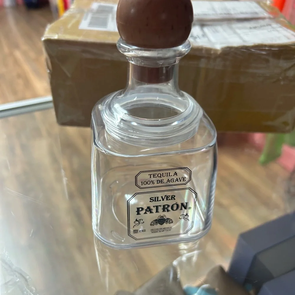 Silver Patron reusable Tequila cup with Stopper and straw 10/$100 lots available